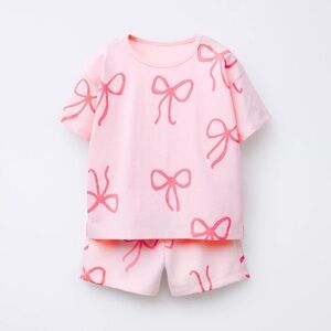 Zara Pink Bow Pajama Set for Kids